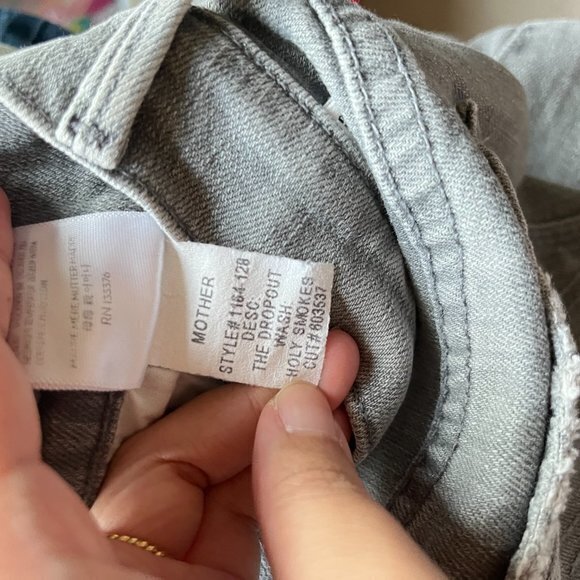 Mother Skinny Jeans The Dropout in Holy Smokes Womens Size 27 Gray Crop … - Picture 11 of 11